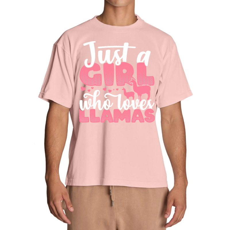 Just A Girl Who Love T  Shirt Just A Girl Who Loves Llamas Funny Llama Urban Heavy T-shirt | Artistshot