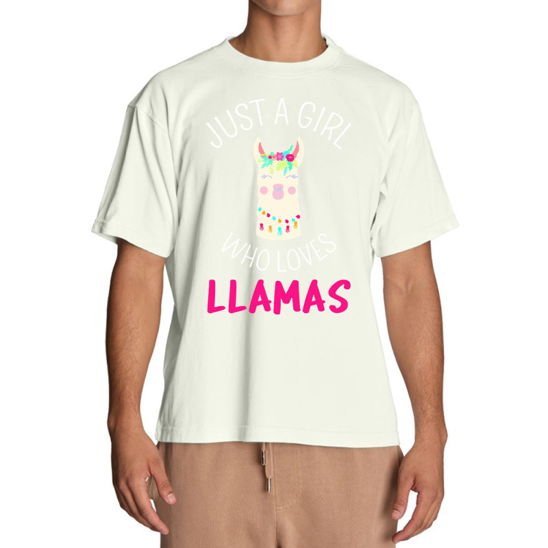 Just A Girl Who Loves Llamas T  Shirt Just A Girl Who Loves Llamas I T Urban Heavy T-shirt | Artistshot