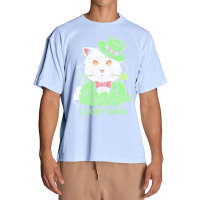 Lucky Man T  Shirt Lucky Man Funny White Cat And White Mouse St. Patri Urban Heavy T-shirt | Artistshot