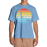 Scuba Diving T  Shirt Cliff Diving Silhouette On A Distressed Retro Su Urban Heavy T-shirt | Artistshot