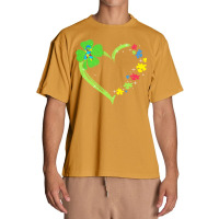 St Patricks Day Autism Awareness Heart T  Shirt Funny Autism St Patric Urban Heavy T-shirt | Artistshot