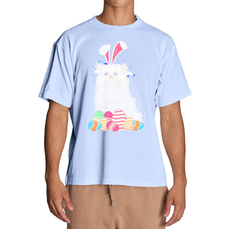 Easter Day T  Shirt Easter Cat Persian With Bunny Ears & Eggs Gift T Urban Heavy T-shirt | Artistshot