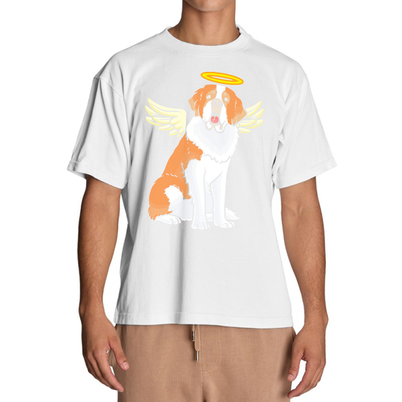 St Bernard Dog T  Shirt Saint Bernard With Guardian Angel Saying T  Sh Urban Heavy T-shirt by stammivy480 | Artistshot