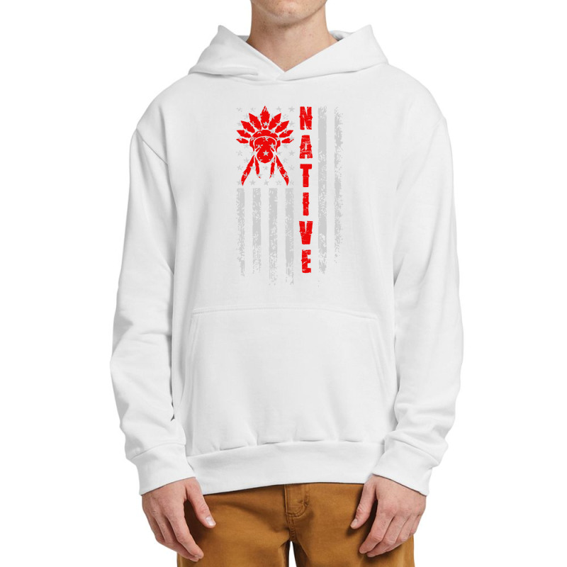 Native American Flag Retro Urban Pullover Hoodie | Artistshot