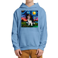 Tri Color Cavalier King Charles Spaniel Night,cavalier King Charles Sp Urban Pullover Hoodie | Artistshot