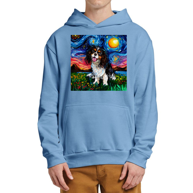 Tri Color Cavalier King Charles Spaniel Night,cavalier King Charles Sp Urban Pullover Hoodie | Artistshot