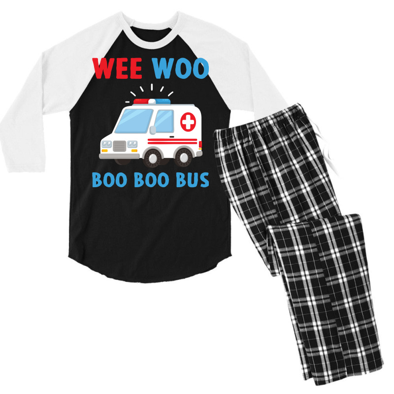 Wee Woo Boo Boo Bus Ambulance Ems Emt Paramedic Driver Gift Pullover H Men's 3/4 Sleeve Pajama Set | Artistshot