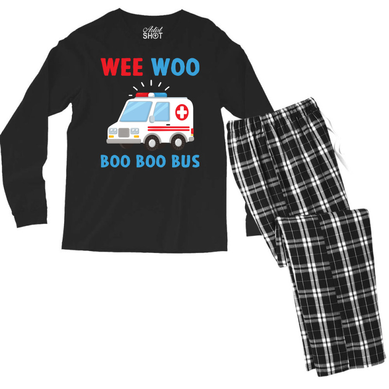 Wee Woo Boo Boo Bus Ambulance Ems Emt Paramedic Driver Gift Pullover H Men's Long Sleeve Pajama Set | Artistshot