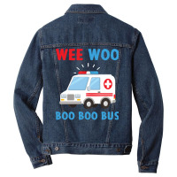 Wee Woo Boo Boo Bus Ambulance Ems Emt Paramedic Driver Gift Pullover H Men Denim Jacket | Artistshot