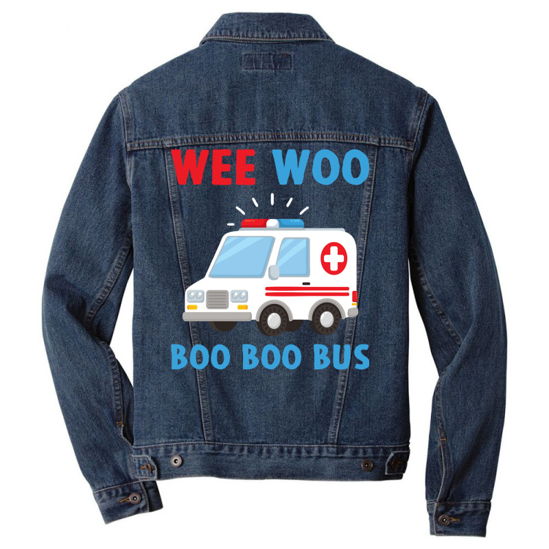 Wee Woo Boo Boo Bus Ambulance Ems Emt Paramedic Driver Gift Pullover H Men Denim Jacket | Artistshot