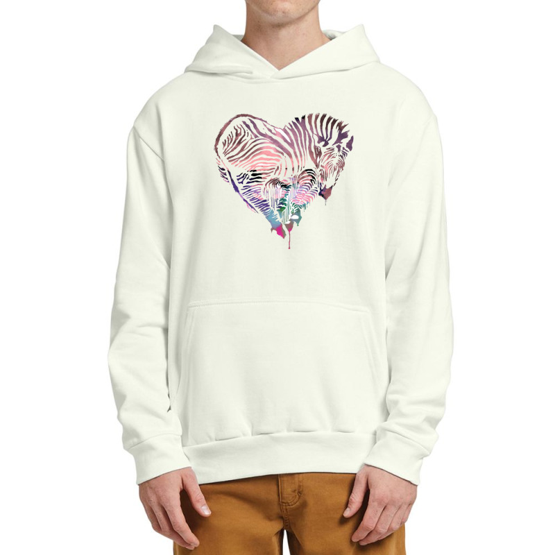 Love Zebra Model On Valentine's Day Urban Pullover Hoodie | Artistshot