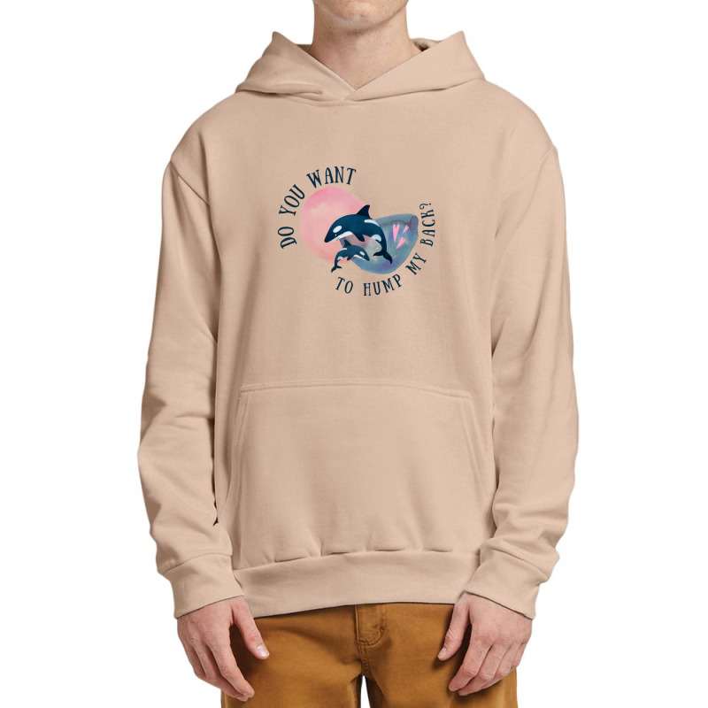 Funny Whale Pun Hump My Back Urban Pullover Hoodie | Artistshot