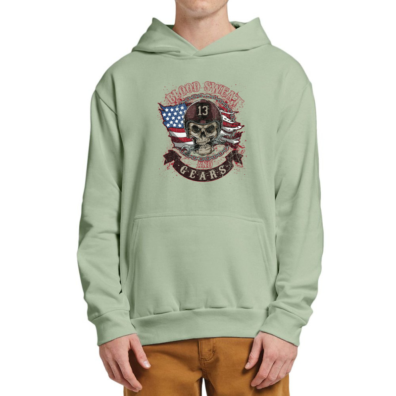 Skull Blood Sweat And Gears Urban Pullover Hoodie by tasmilacaravi | Artistshot