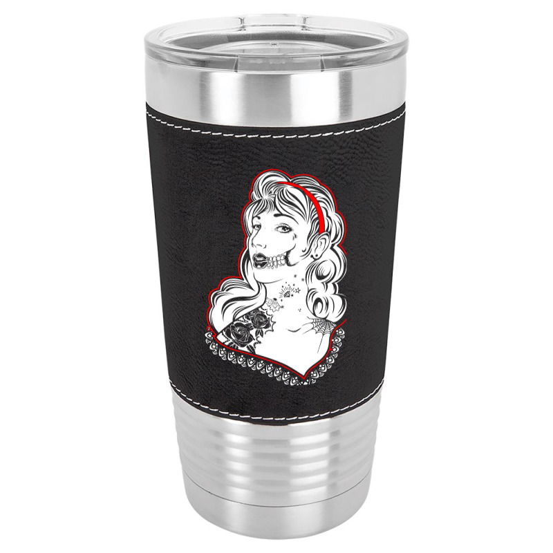 Sugar Skull Women White Leatherette Tumbler | Artistshot