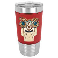 Dog Funny Binocular Animal Leatherette Tumbler | Artistshot