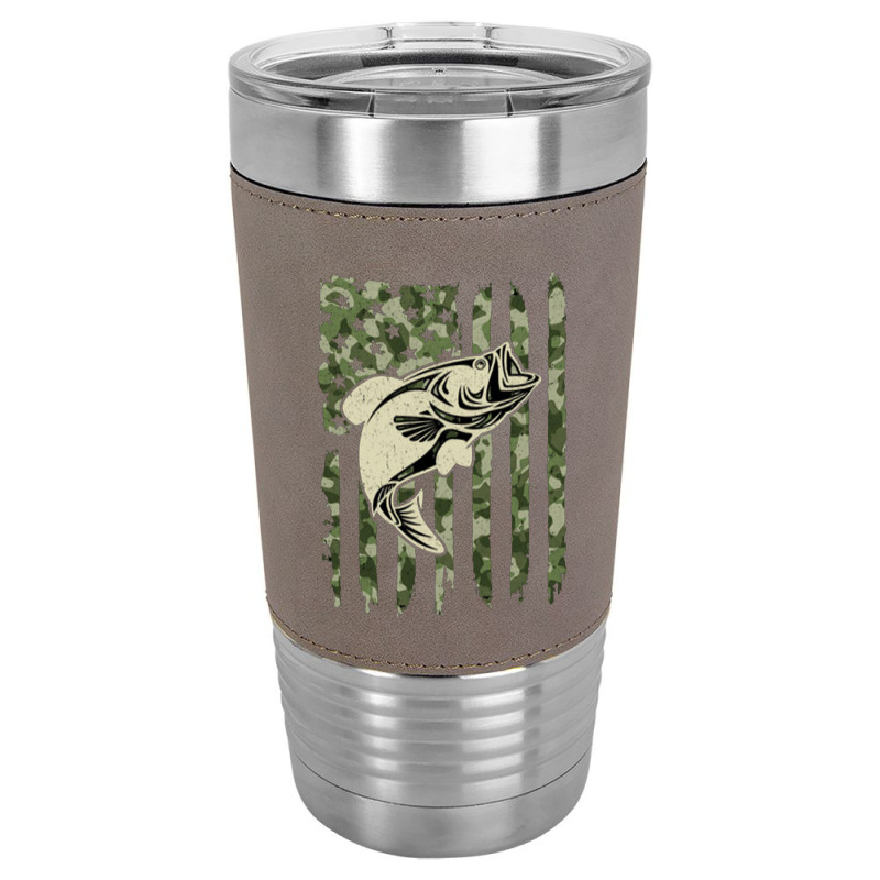 Camouflage American Flag Bass Fishing Leatherette Tumbler | Artistshot