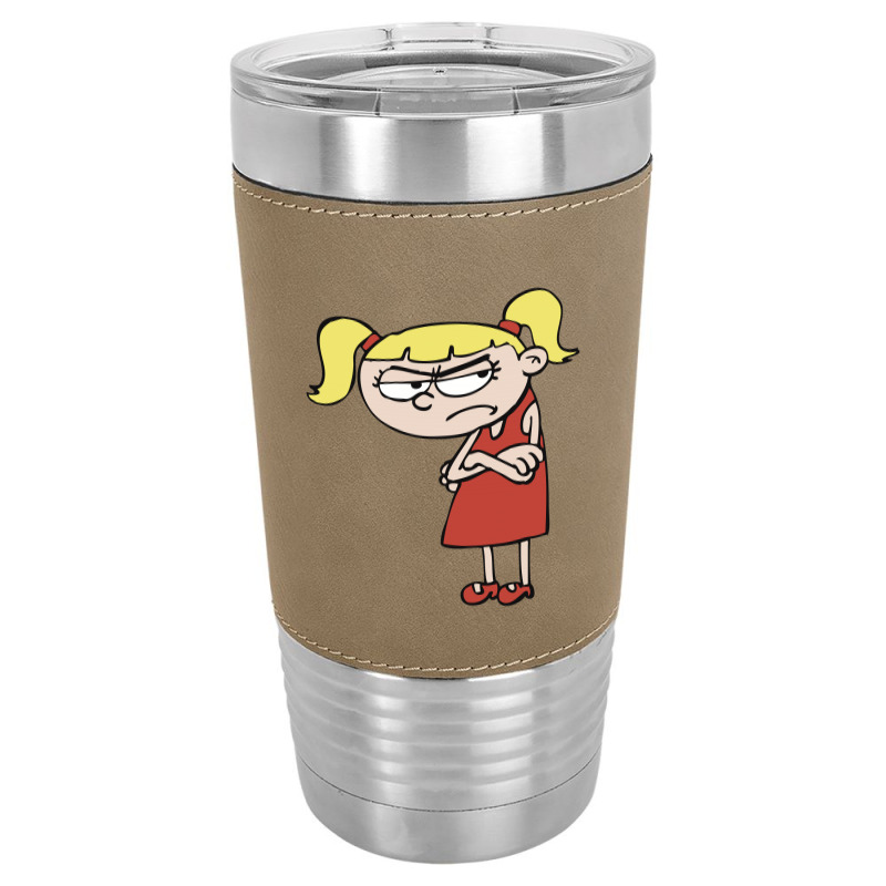 Angry Little Girl With Blonde Hair Leatherette Tumbler | Artistshot