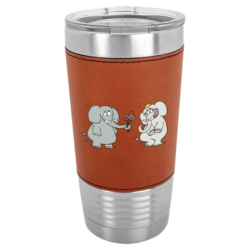 Elephant Gives Flowers To His Lover 01 01 Leatherette Tumbler | Artistshot