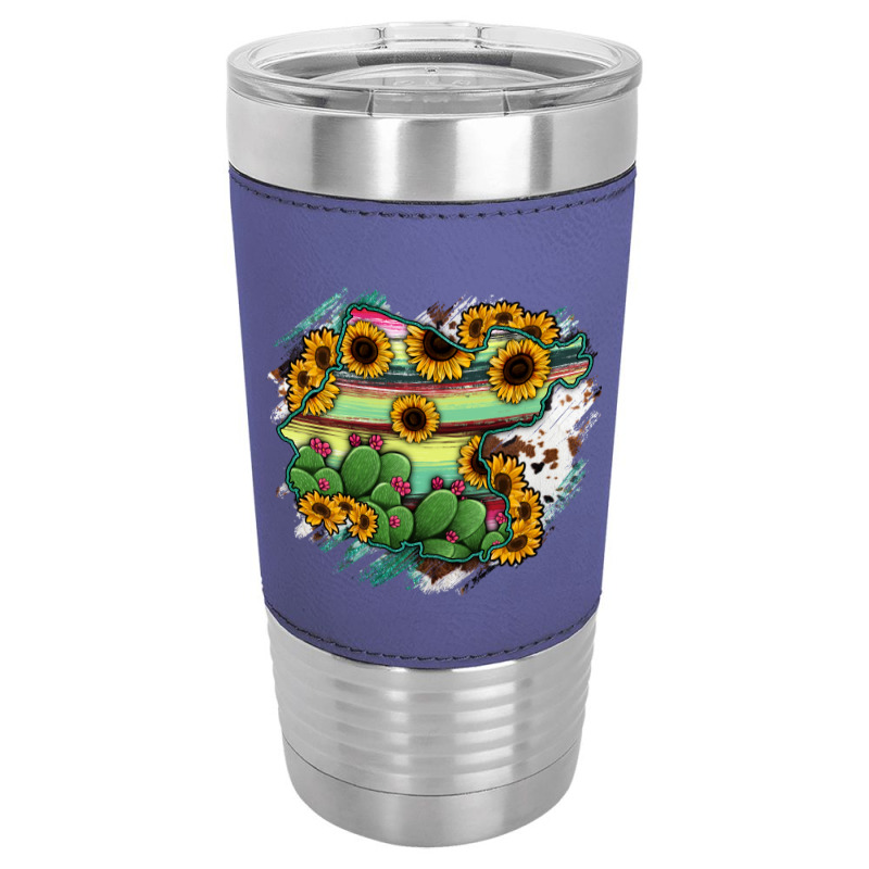 Guanajuato Sunflower Serape Map Leatherette Tumbler | Artistshot