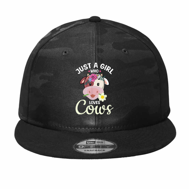 Funny Just A Girl Who Loves Cows Cow Farmer Farm Women Camo Snapback by MadisonDesign | Artistshot