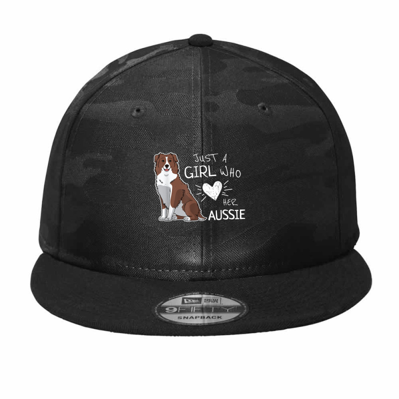 Just A Girl Who Loves Her Australian Shepherd Dog Puppy Love Camo Snapback by Juan-Design | Artistshot