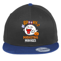 Boo Halloween Costume Spooky Marketing Manager T Shirt Flat Bill Snapback Cap | Artistshot