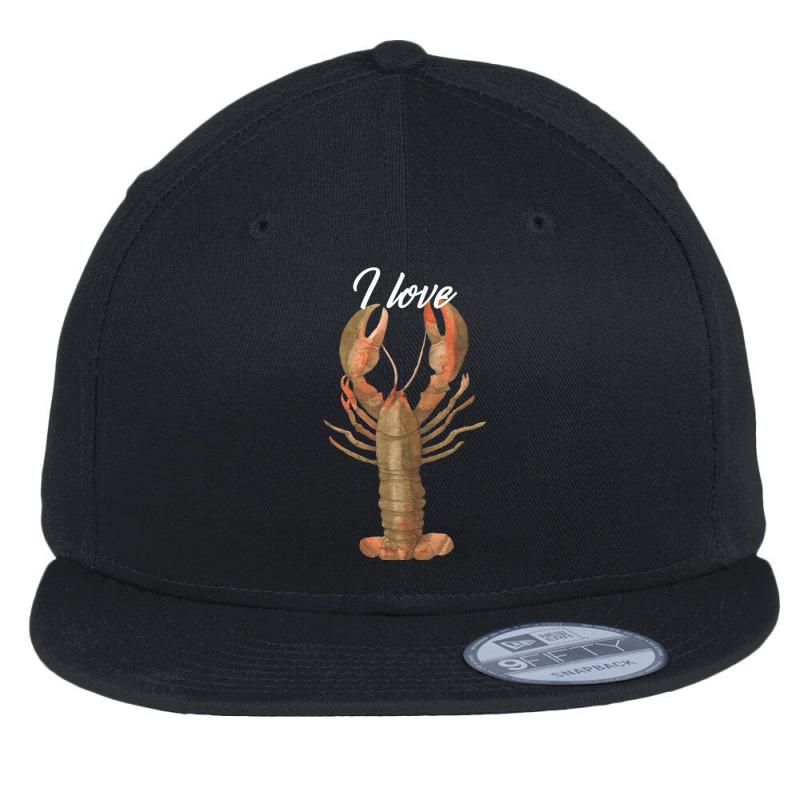 I Love Lobster Crustacean Lover T Shirt Flat Bill Snapback Cap | Artistshot