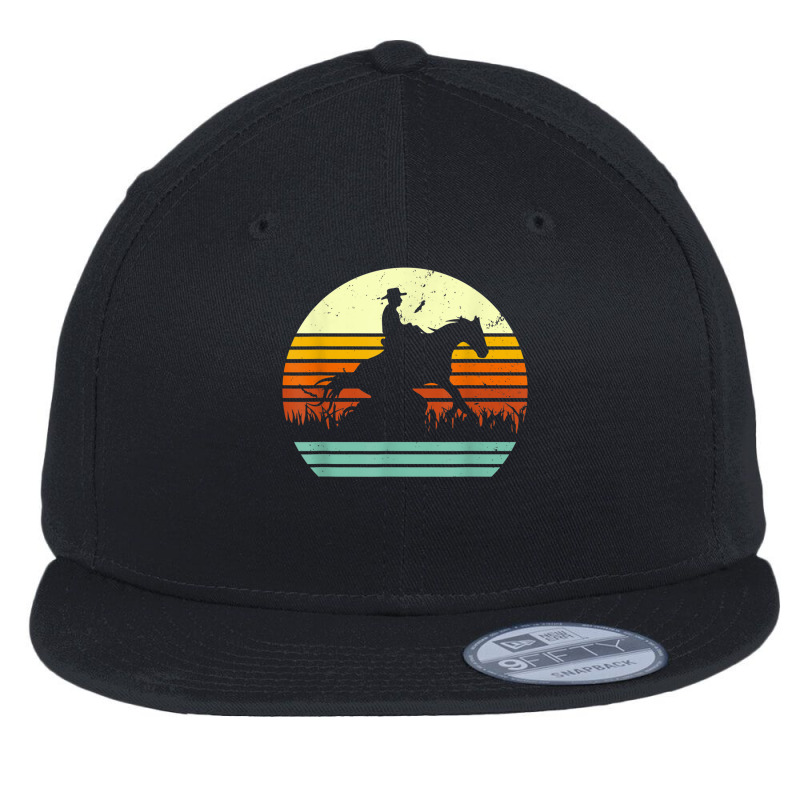 Western Cowboy Reining Horse Sliding Stop Retro Sun Style T Shirt Flat Bill Snapback Cap | Artistshot