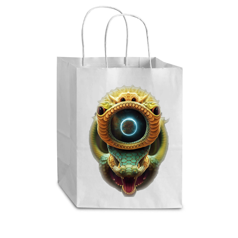 Serpentine Water A Monster Huge Eyes Halloween Mythical Cub Paper Bag - 8 X 4 1/2 X 10 1/4 | Artistshot