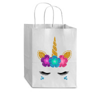 Womens Unicorn Face Halloween Costume Idea And Birthday Outfit Tank To Cub Paper Bag - 8 X 4 1/2 X 10 1/4 | Artistshot