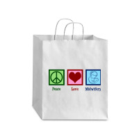 Midwife Peace Love Midwifery Debie Paper Bag - 10 X 5 X 13 | Artistshot