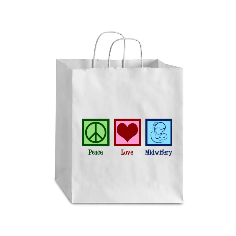 Midwife Peace Love Midwifery Debie Paper Bag - 10 X 5 X 13 | Artistshot