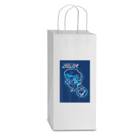 Blue Isla Nublar Map Double Wine Paper Bag - 6 1/2 X 3 1/2 X 12 3/8 | Artistshot