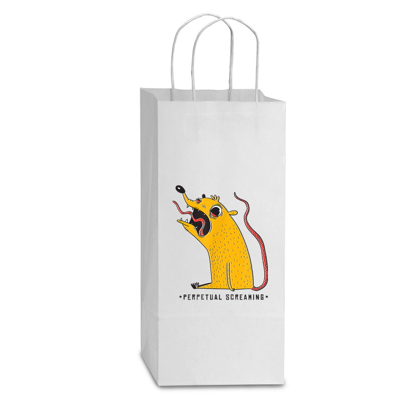 Funny Screaming Rat Burp Burping Rat Double Wine Paper Bag - 6 1/2 X 3 ...