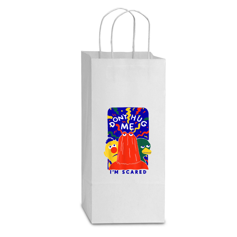 Don't Hug Me I'm Scareds Funny Saying Sarcasm T Shirt Double Wine Paper Bag - 6 1/2 X 3 1/2 X 12 3/8 | Artistshot