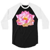 Lotus Flower T  Shirt Pink And Gold Lotus Flower T  Shirt 3/4 Sleeve Shirt | Artistshot