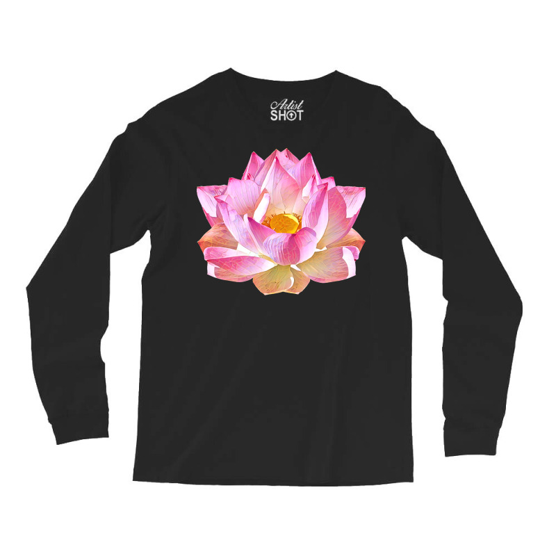 Lotus Flower T  Shirt Pink And Gold Lotus Flower T  Shirt Long Sleeve Shirts by victorycanola | Artistshot