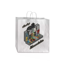 Cat On Analog Modular Synth Funny Synthesizer Jumbo Paper Bag - 18 X 7 X 18 3/4 | Artistshot