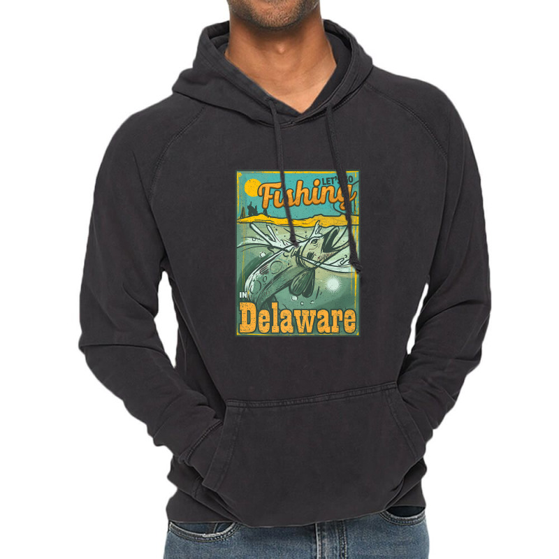 Let's Go Fishing In Delaware Premium Vintage Hoodie | Artistshot