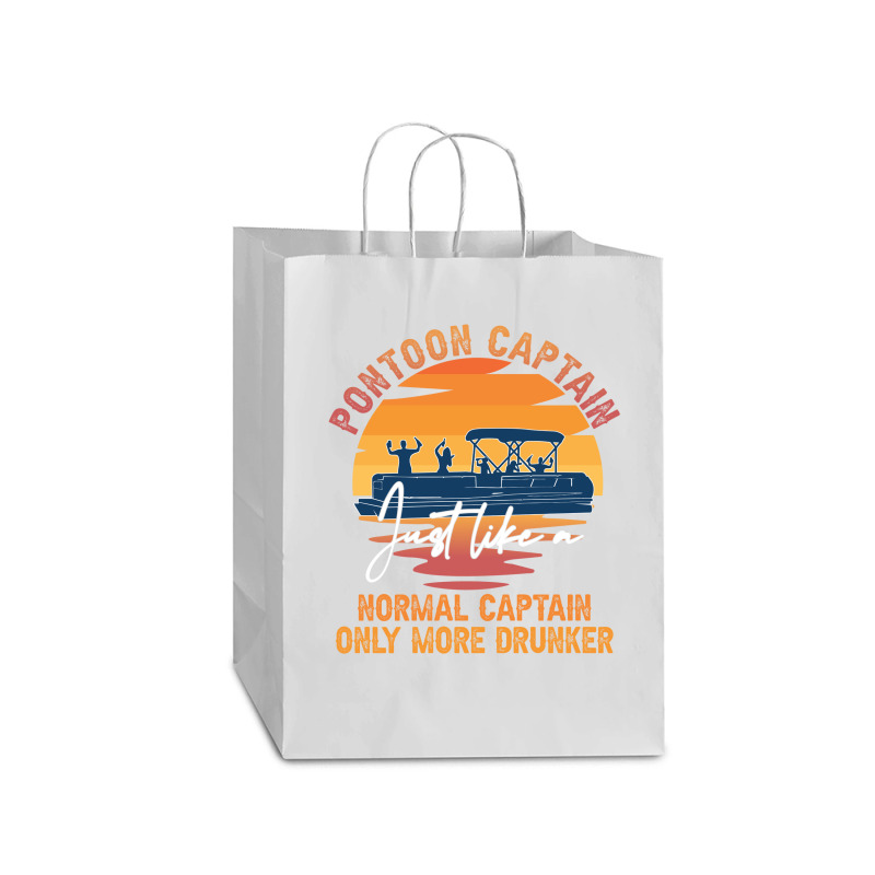 Funny Pontoon Captain Boat Lake Boating Beer Gift For Dad Mart Paper Bag -13 X 7 X 17 | Artistshot