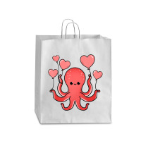 Octopus With Heart Balloons Valentines Day Octopus Queen Paper Bag - 16 X 6 X 19 1/4 | Artistshot