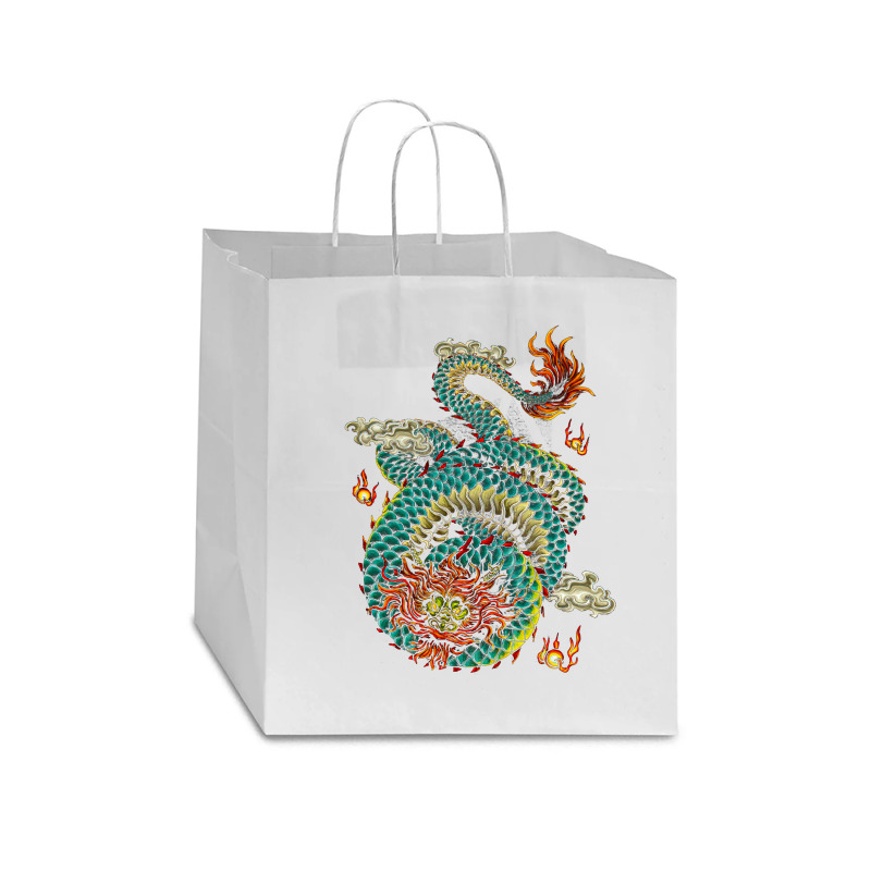 Chinese Dragon, Oriental Vintage, Symbolic, East Asian Culture, Japane Star Paper Bag - 13 X 7 X 13 | Artistshot