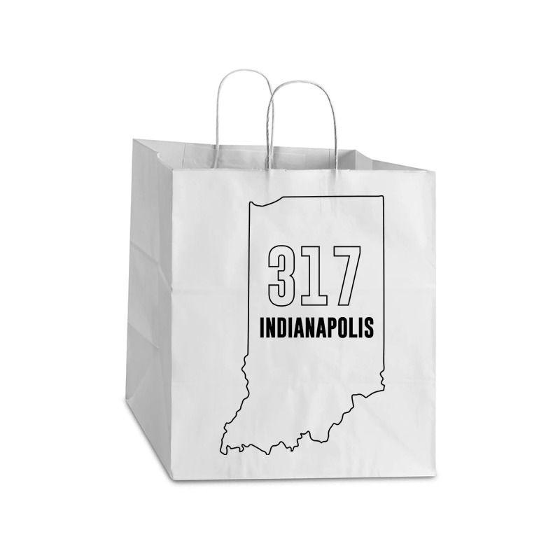 317 Area Code Of Indianapolis Or Indiana Zip List Take Out Paper Bag - 14 X 10 X 15 1/2 | Artistshot