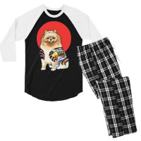 Pomeranian T  Shirt Yakuza  Pomeranian T  Shirt Men's 3/4 Sleeve Pajama Set | Artistshot