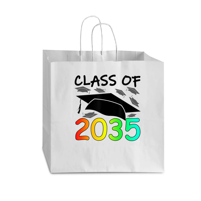 Graduation Class Of 2035 Hand Prints Space Pre-k -12th Grade Vogue Paper Bag - 16 X 6 X 12 | Artistshot