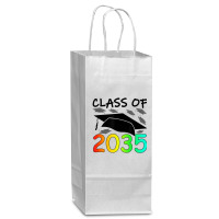 Graduation Class Of 2035 Hand Prints Space Pre-k -12th Grade Wine Paper Bag - 5 1/2 X 3 1/4 X 13 | Artistshot