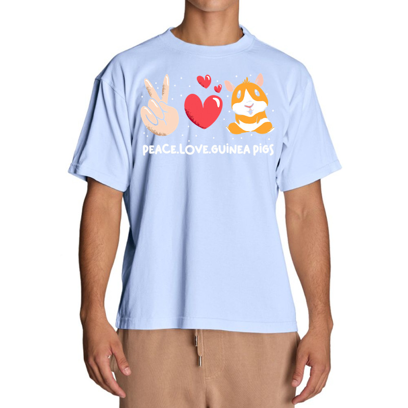 Cute Guinea Pigs Peace Love Guinea Urban Heavy T-shirt | Artistshot