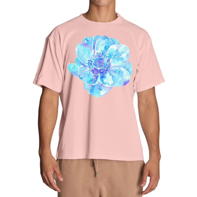 Blue Anemone Flower Painting Red Green Flower Red Green Abstract Water Urban Heavy T-shirt by regulateswitch | Artistshot