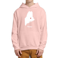 Maine Love Map Urban Pullover Hoodie | Artistshot