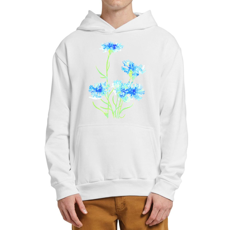 Cornflower Watercolor Painting T  Shirt Urban Pullover Hoodie by sglover982 | Artistshot